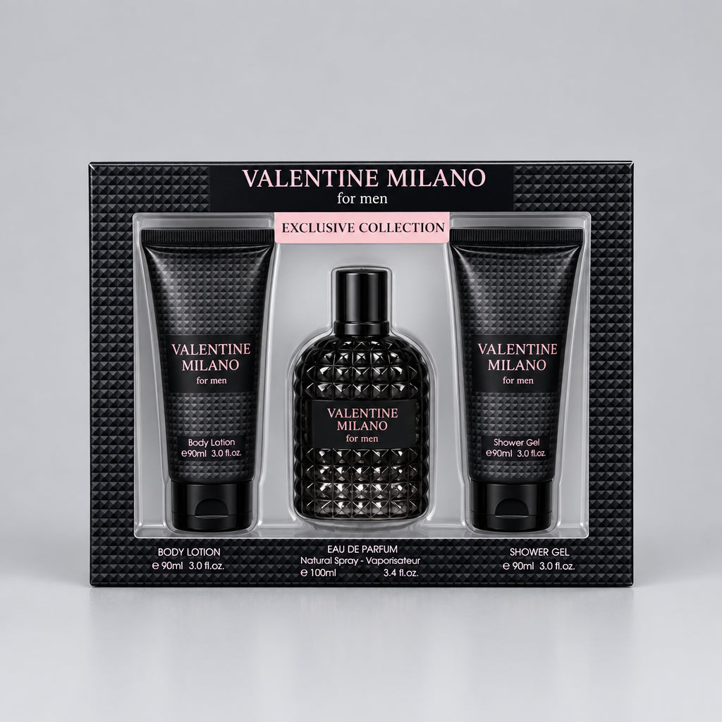 Fragrance Couture Valentine Milano for Men Exclusive Collection 3-Piece Gift Set