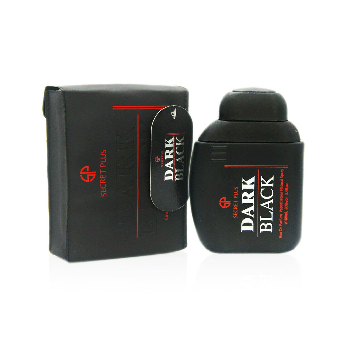 Dark Black, Fragrance for Men by Secret Plus, 3.4 Oz -100 ml / Eau De Parfum Natural Spray Vaporizateur