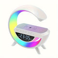 Leyfeng LED bedside light with charging function, ambient light, 15 W wireless charger, LED desk light with Bluetooth speaker, dimmable night light, bedroom light alarm clock, home decoration