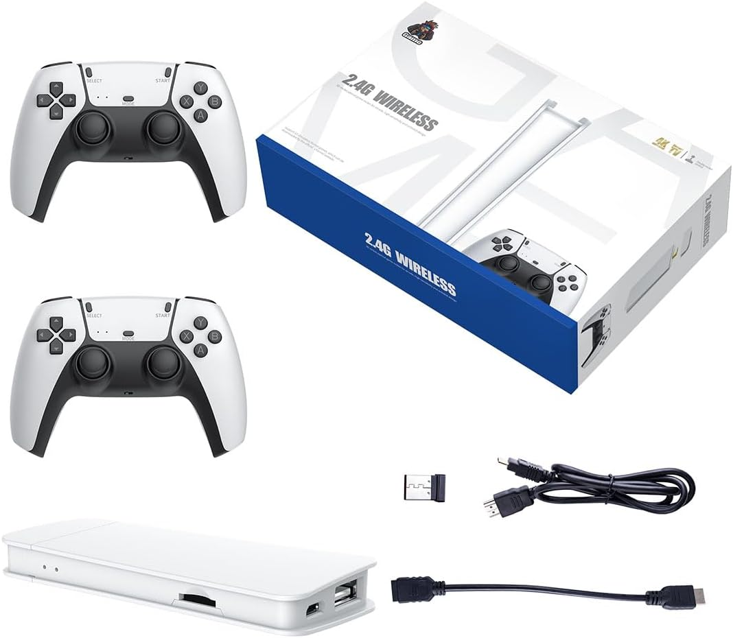Retro Game Stick – 4K HDMI Plug & Play Console with 19,000+ Games & Wireless Controllers (64GB)