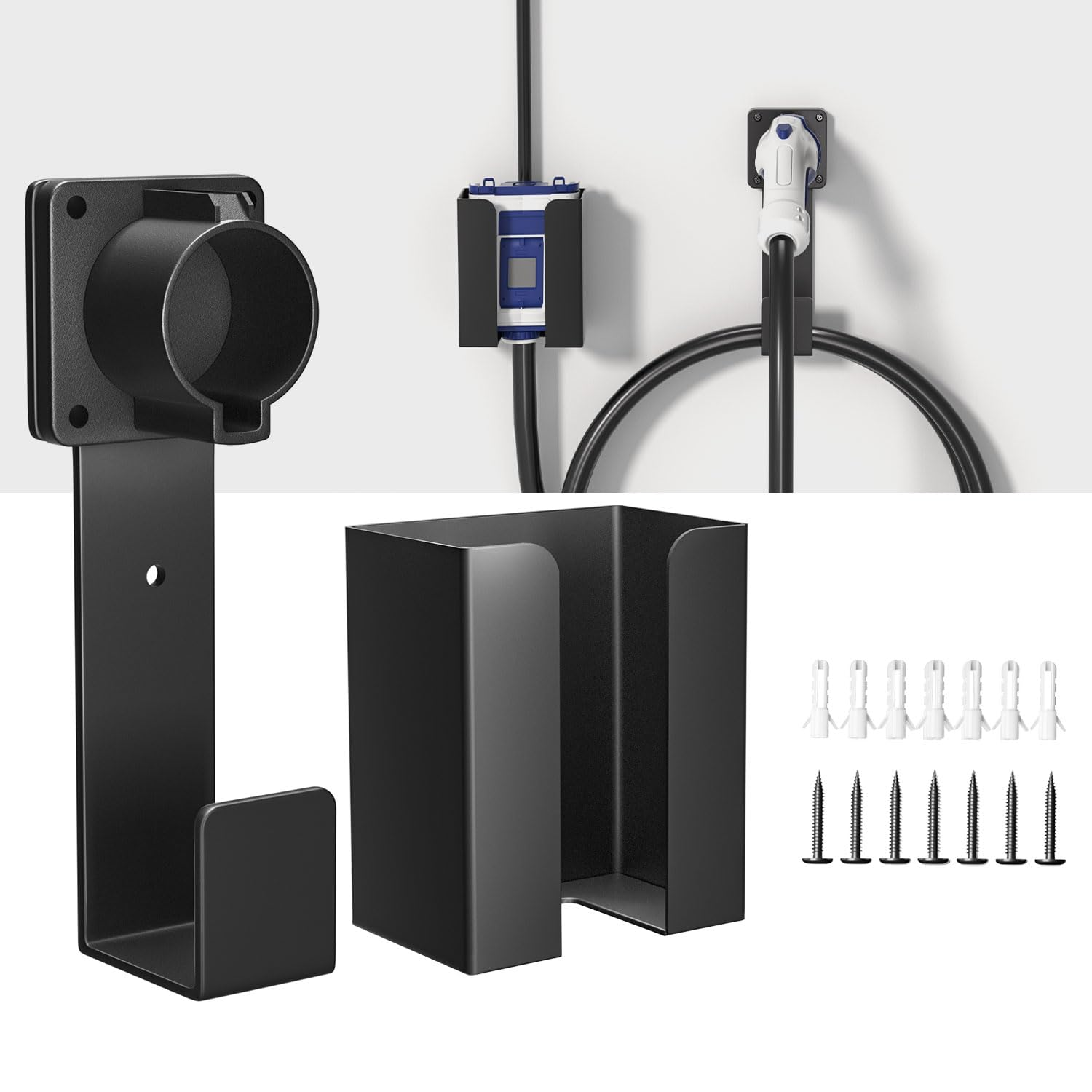 VILOFAL EV Charger Wall Mount Holder – Durable Cable Organizer & Storage Solution for Electric Vehicles