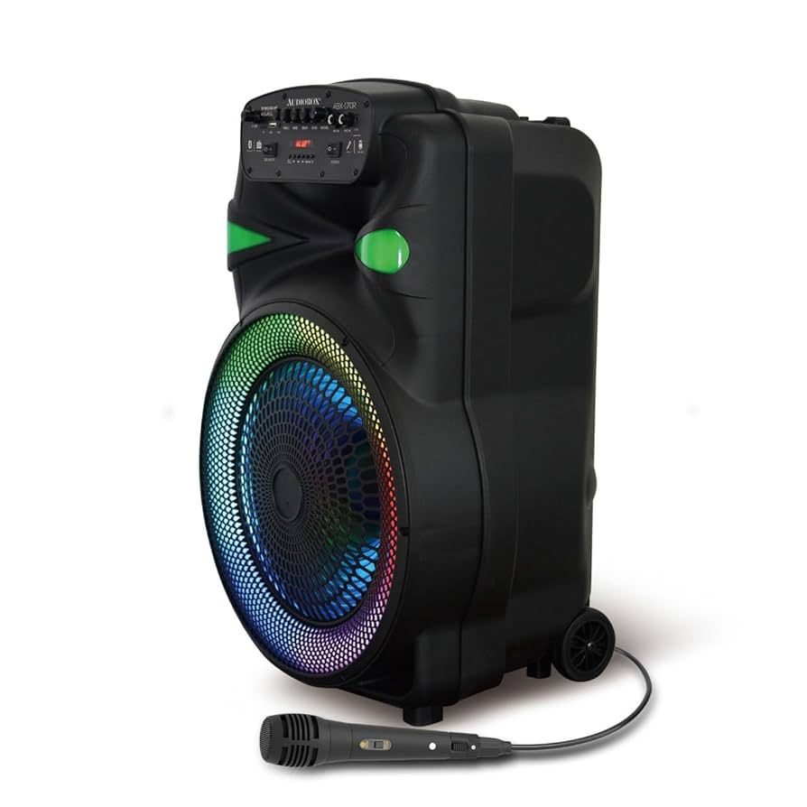 EABX-170R 15-Inch Portable PA Bluetooth Speaker with Wired Microphone – Karaoke & Public Address System