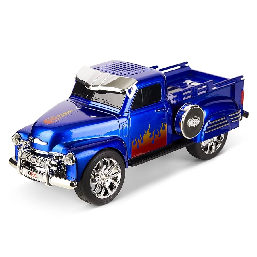 QFX Bluetooth 1953 Hot Rod Pickup Truck Replica Speaker – Retro Wireless Speaker with Powerful Sound
