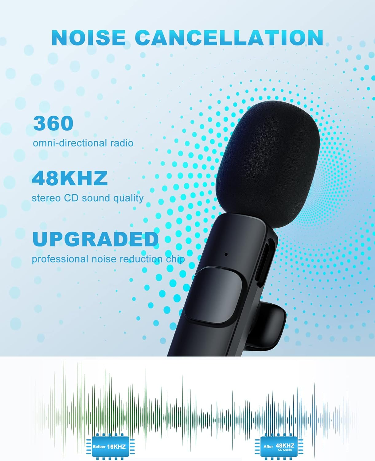 Wireless Lavalier Microphone Compatible with iPhone - Image 3
