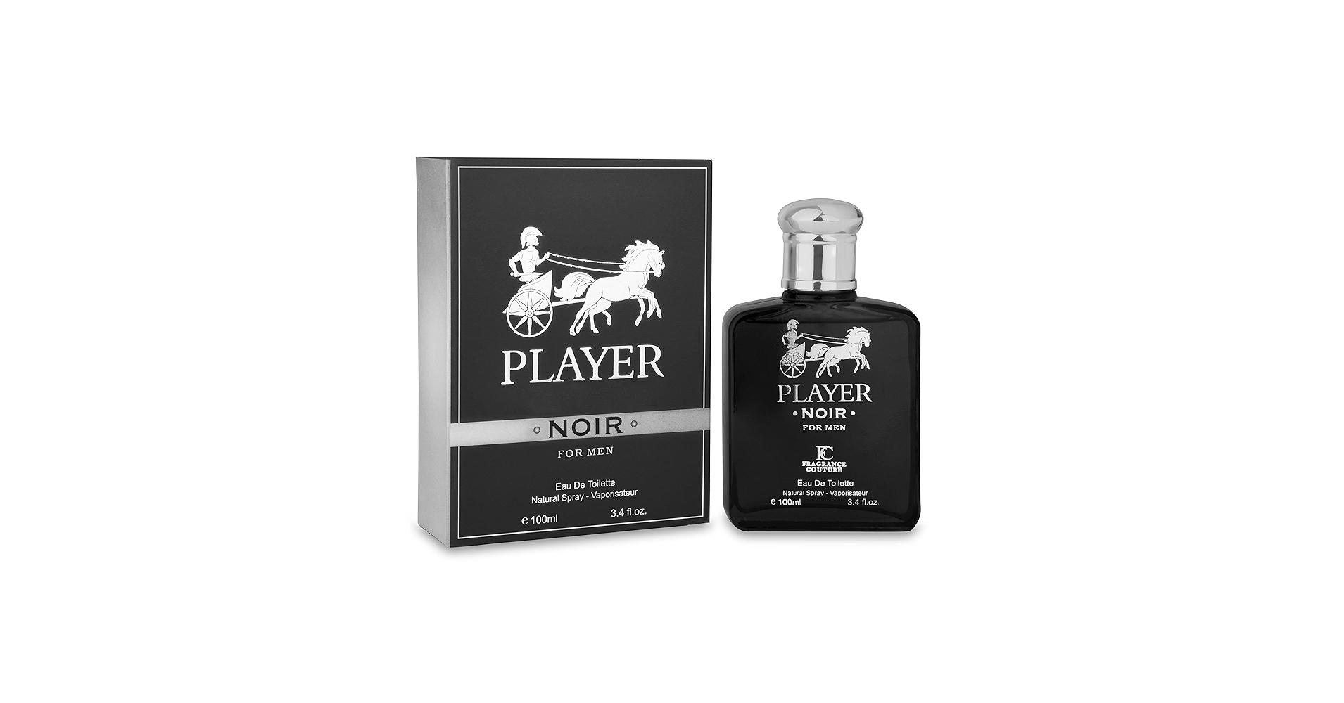 Fragrance Couture PLAYER NOIRE Men’s Cologne – Eau de Toilette Spray 3.4 fl oz