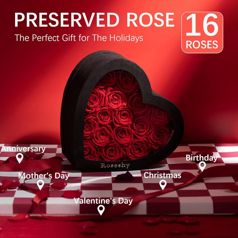 VILOFAL Preserved Roses in Gift Box – Valentines Day Gifts for Her, Eternal Rose with Jewelry Drawer, Romantic Anniversary, Birthday & Mother’s Day Present